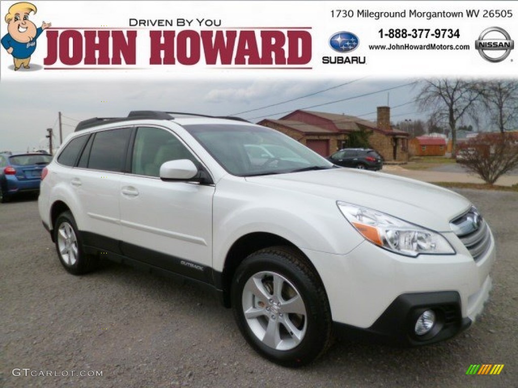 2014 Outback 3.6R Limited - Satin White Pearl / Ivory photo #1