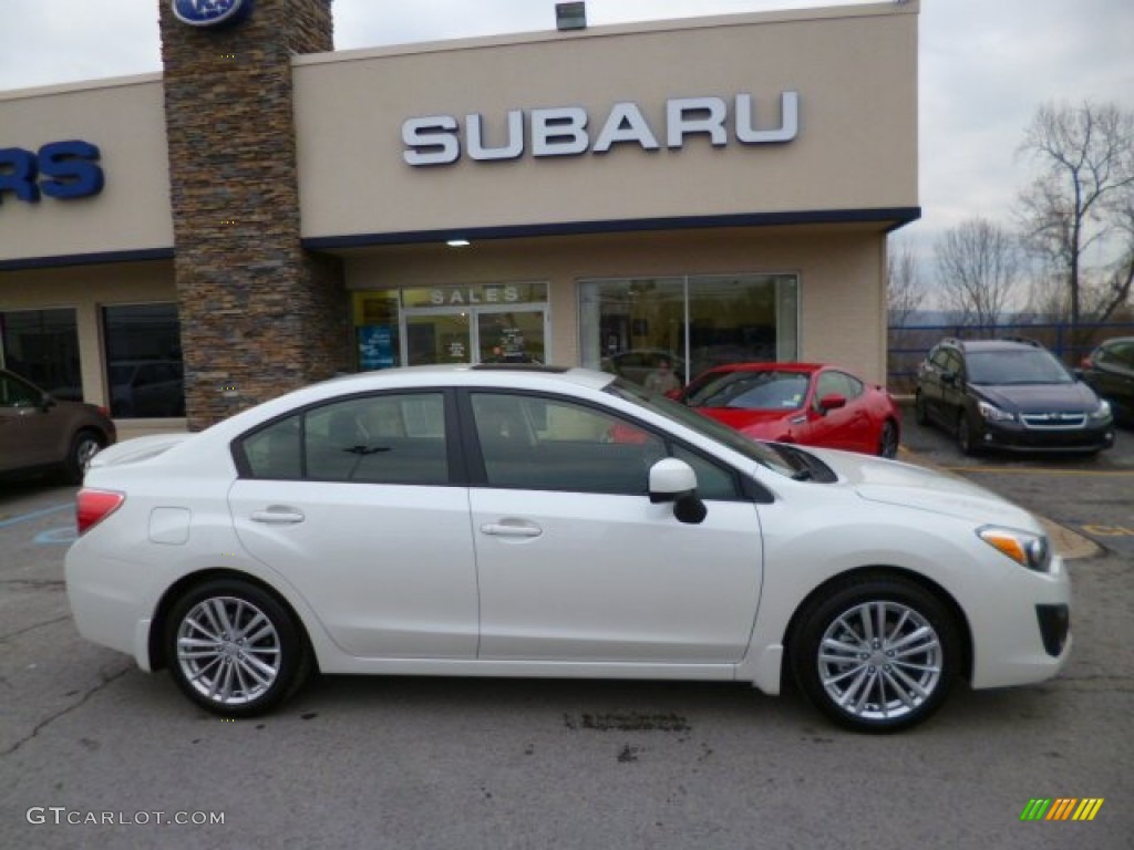 Satin White Pearl 2014 Subaru Impreza 2.0i Premium 4 Door Exterior Photo #88418121