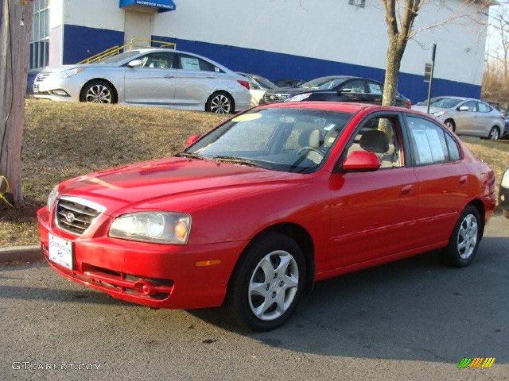 2005 Rally Red Hyundai Elantra GT Sedan 88406910 Car