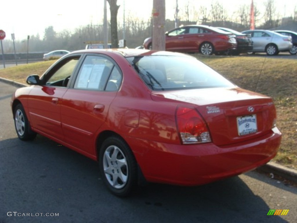 2005 Elantra GT Sedan - Rally Red / Beige photo #6