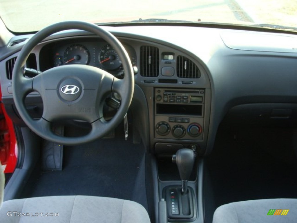 2005 Elantra GT Sedan - Rally Red / Beige photo #11