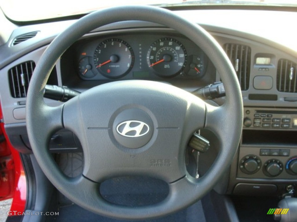 2005 Elantra GT Sedan - Rally Red / Beige photo #12