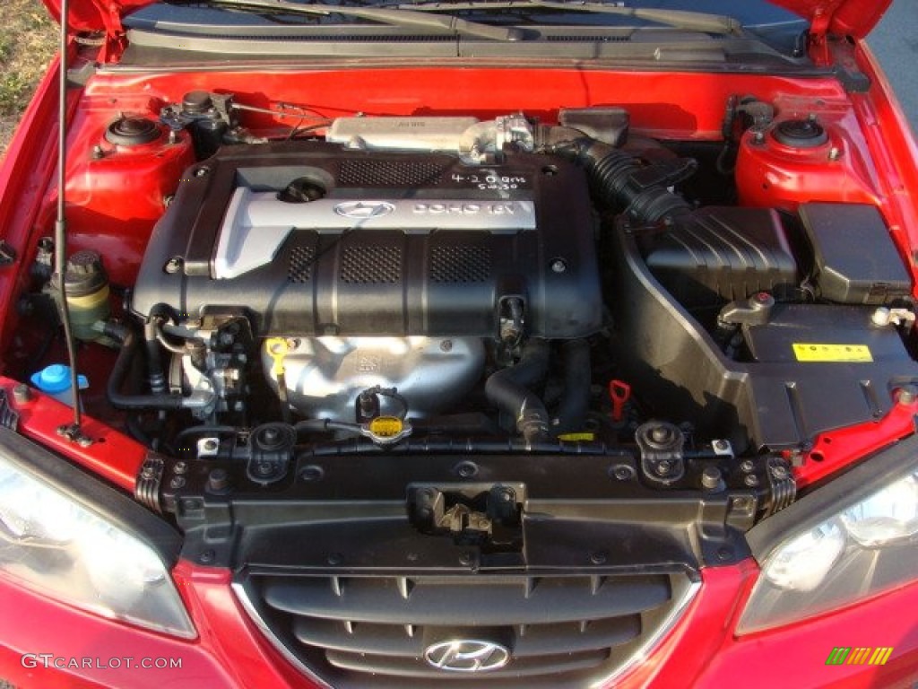 2005 Elantra GT Sedan - Rally Red / Beige photo #25