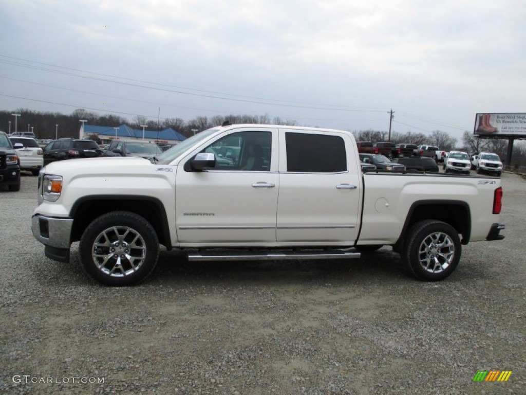 2014 Sierra 1500 SLT Crew Cab 4x4 - White Diamond Tricoat / Cocoa/Dune photo #4