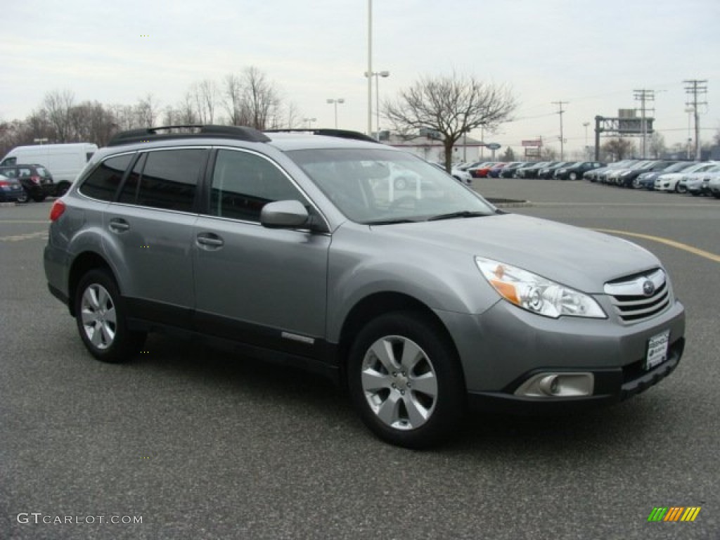 2011 Outback 2.5i Premium Wagon - Steel Silver Metallic / Off Black photo #3
