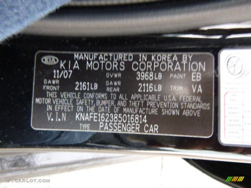 2008 Spectra 5 SX Wagon - Black / Black photo #20
