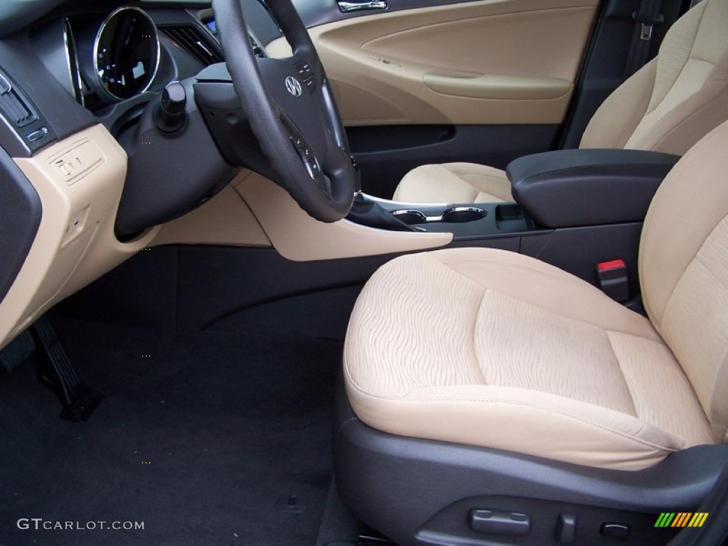 2011 Sonata Hybrid - Midnight Black / Camel photo #11