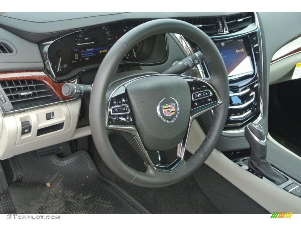 2014 Cadillac CTS Luxury Sedan Light Platinum/Jet Black Steering Wheel Photo #88425069