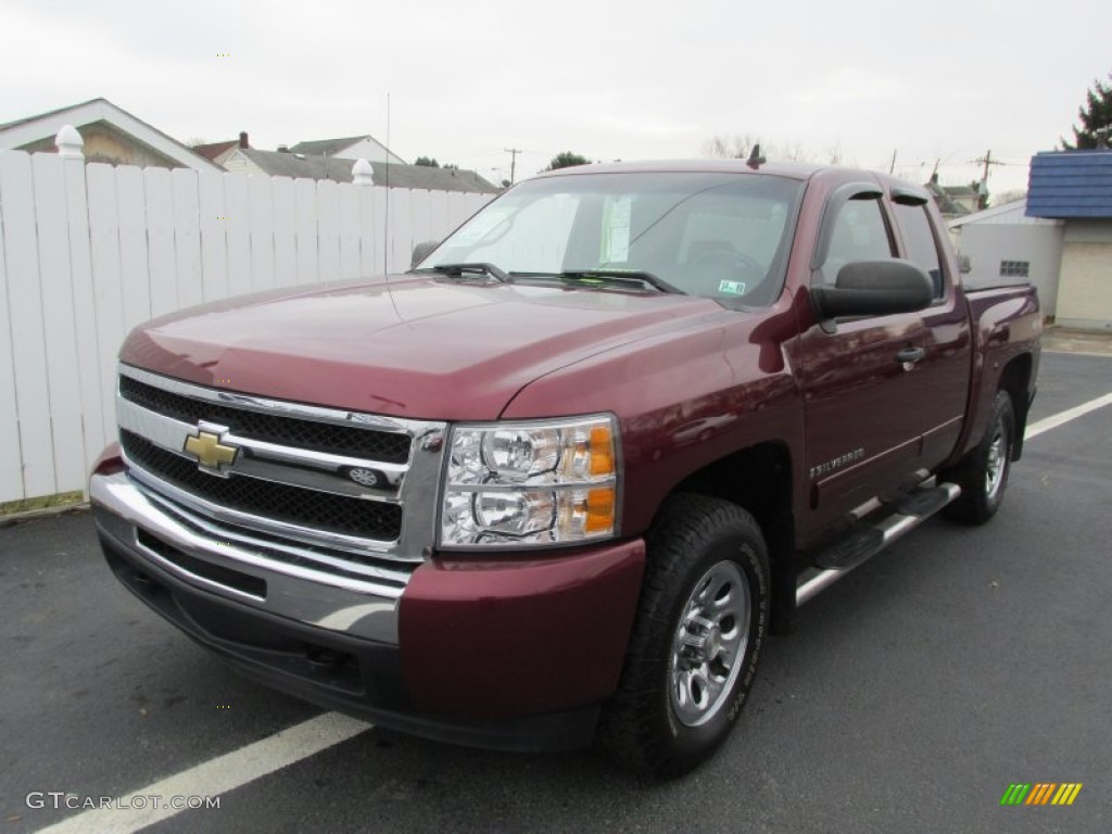 2009 Silverado 1500 LT Extended Cab 4x4 - Dark Cherry Red Metallic / Ebony photo #10