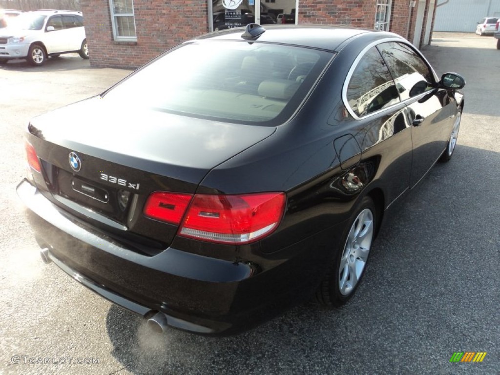 2008 3 Series 335xi Coupe - Jet Black / Cream Beige photo #2