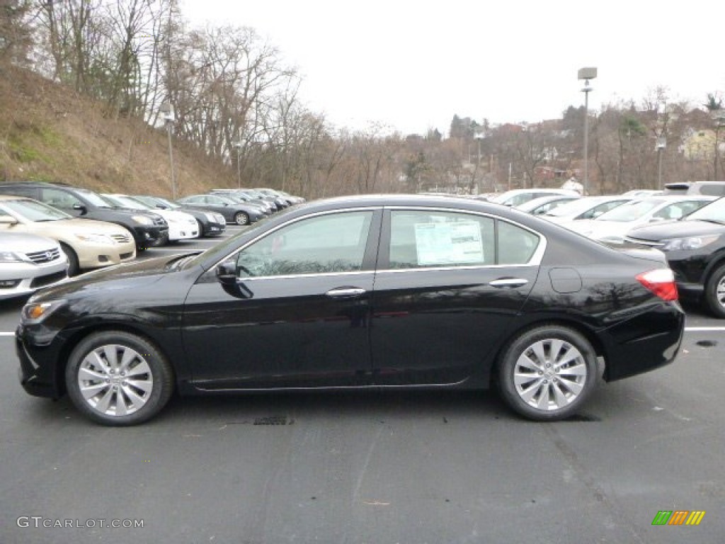 2014 Accord EX-L Sedan - Crystal Black Pearl / Black photo #2