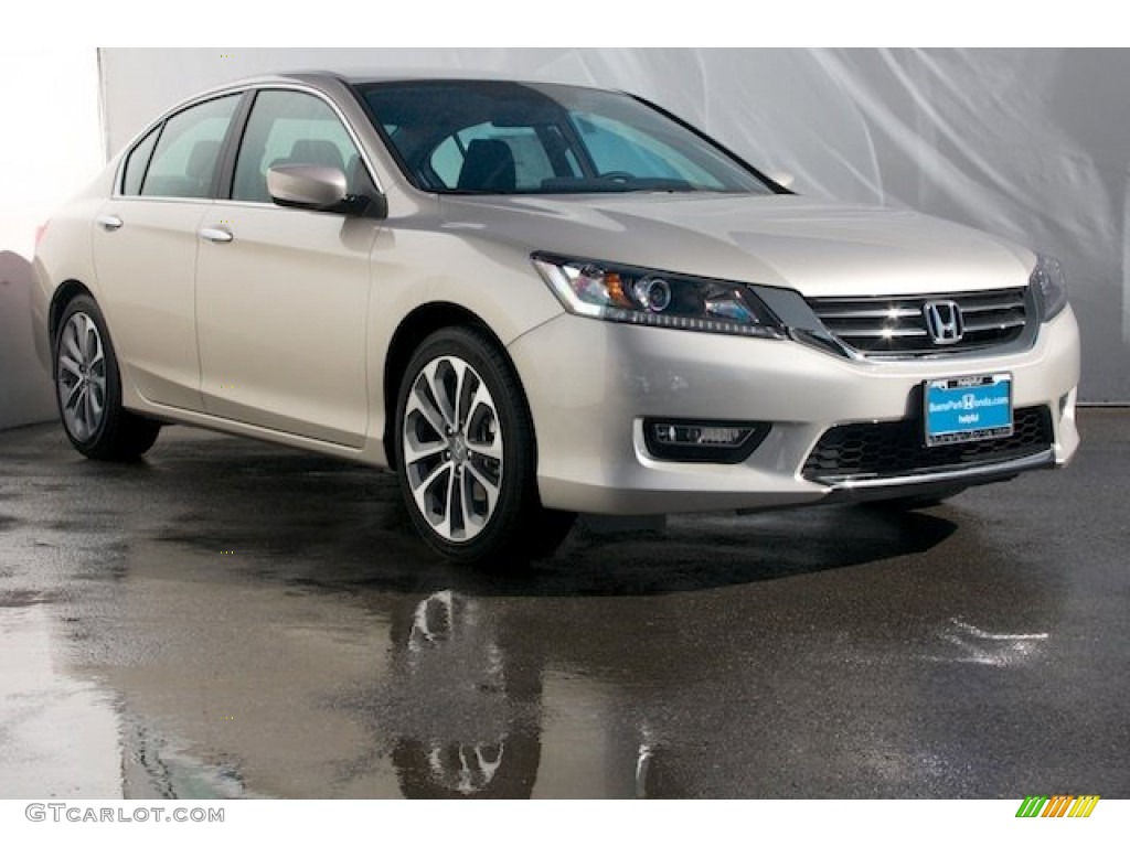 2014 Accord Sport Sedan - Champagne Frost Pearl / Black photo #1