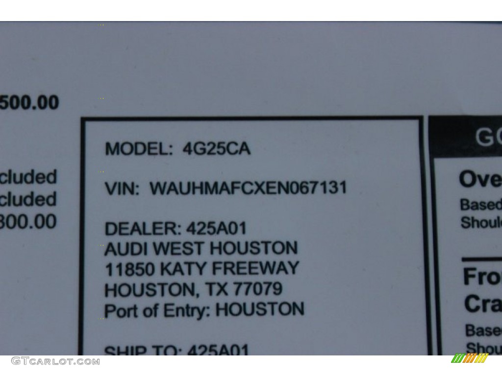 2014 Audi A6 3.0 TDI quattro Sedan Window Sticker Photo #88438071