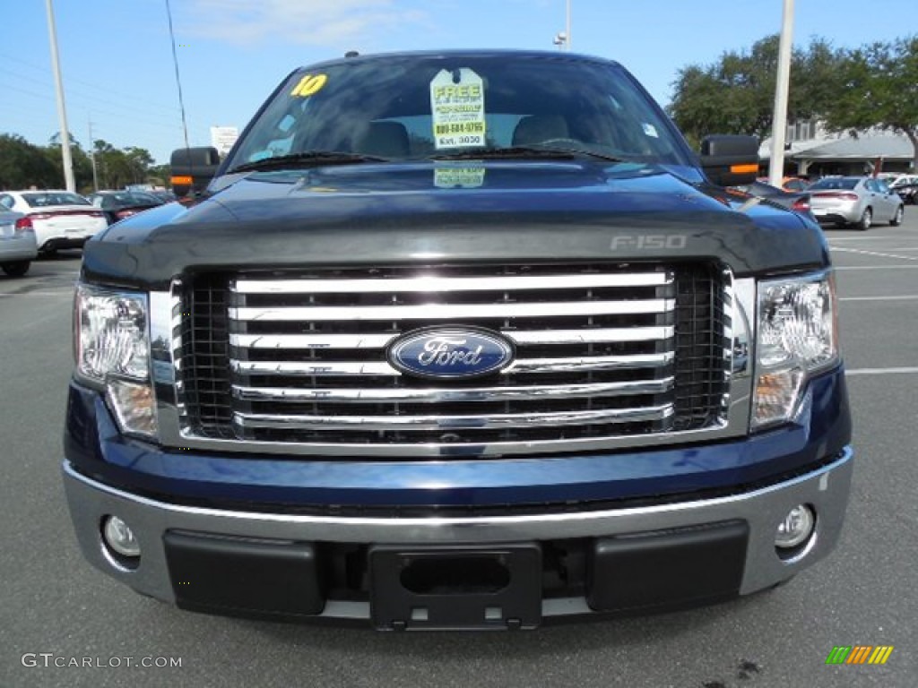 2010 F150 XLT SuperCrew - Dark Blue Pearl Metallic / Medium Stone photo #13