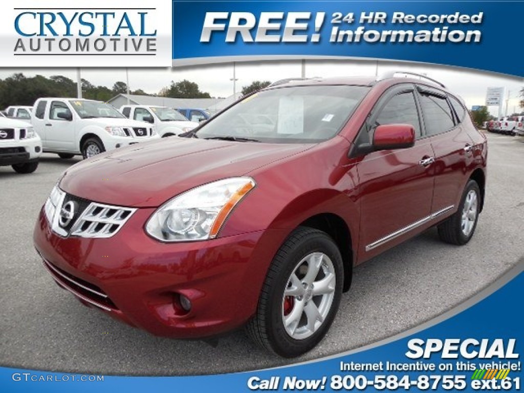2011 Rogue SV AWD - Cayenne Red / Gray photo #1