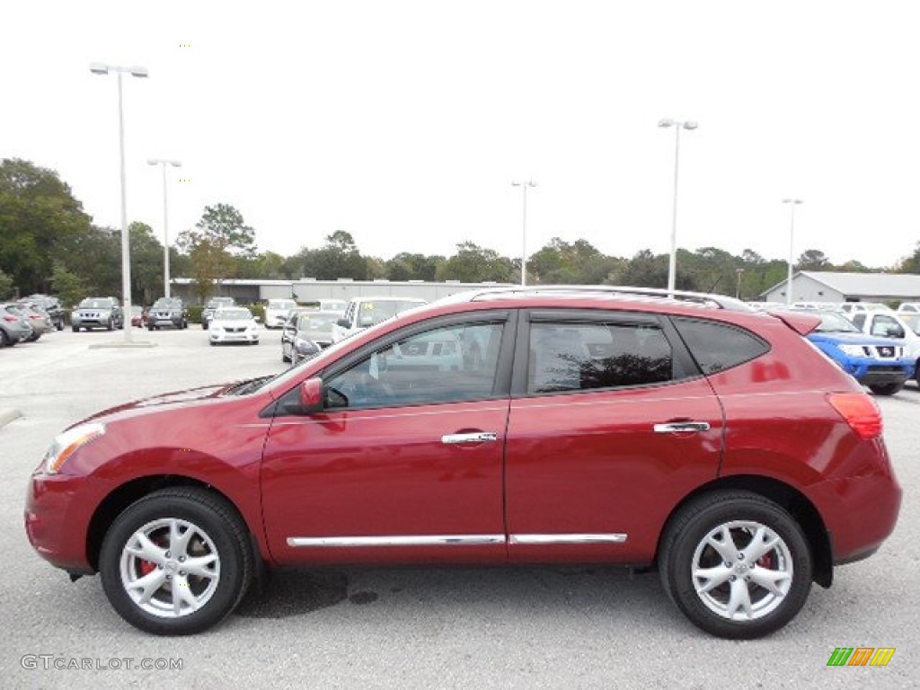 2011 Rogue SV AWD - Cayenne Red / Gray photo #2
