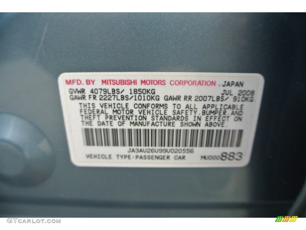 2009 Lancer ES - Aqua Metallic / Black photo #8