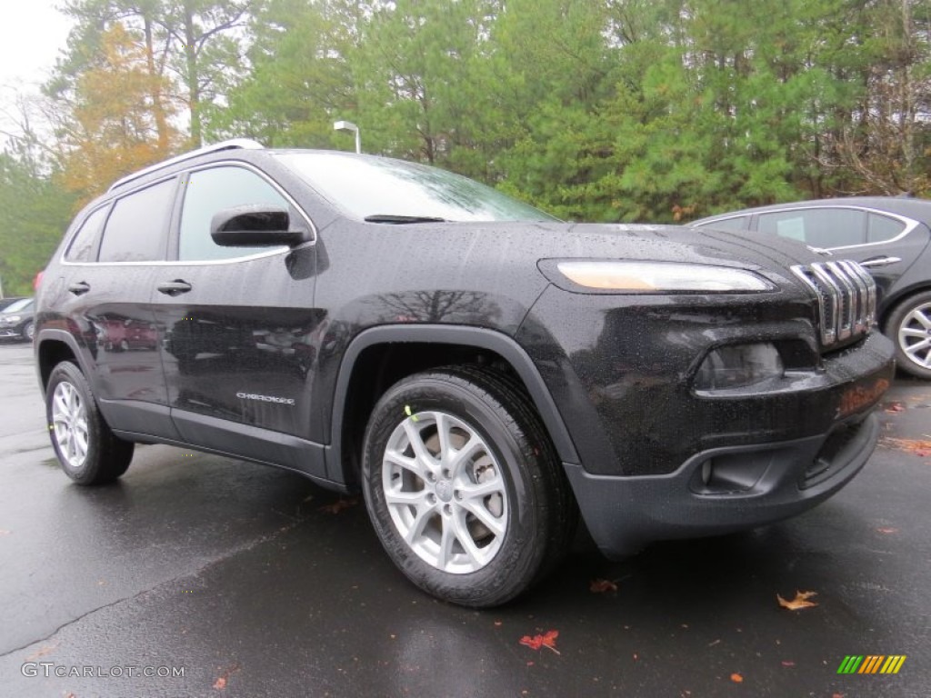 Brilliant Black Crystal Pearl 2014 Jeep Cherokee Latitude Exterior Photo #88443942