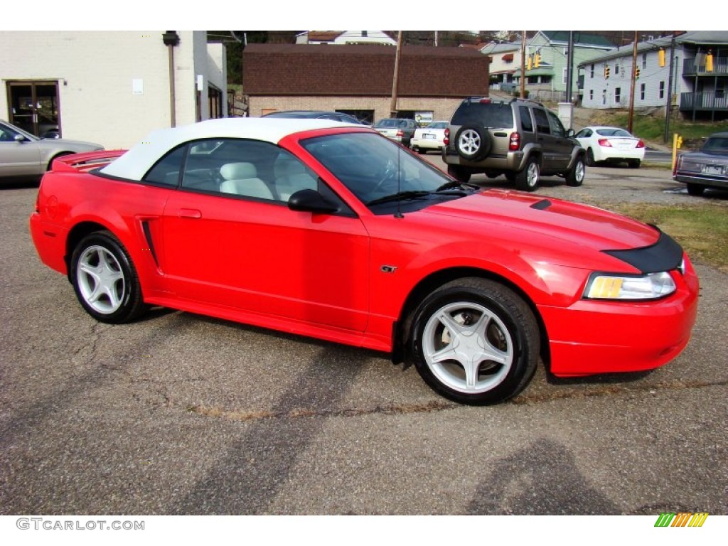 2000 Mustang GT Convertible - Performance Red / Oxford White photo #10