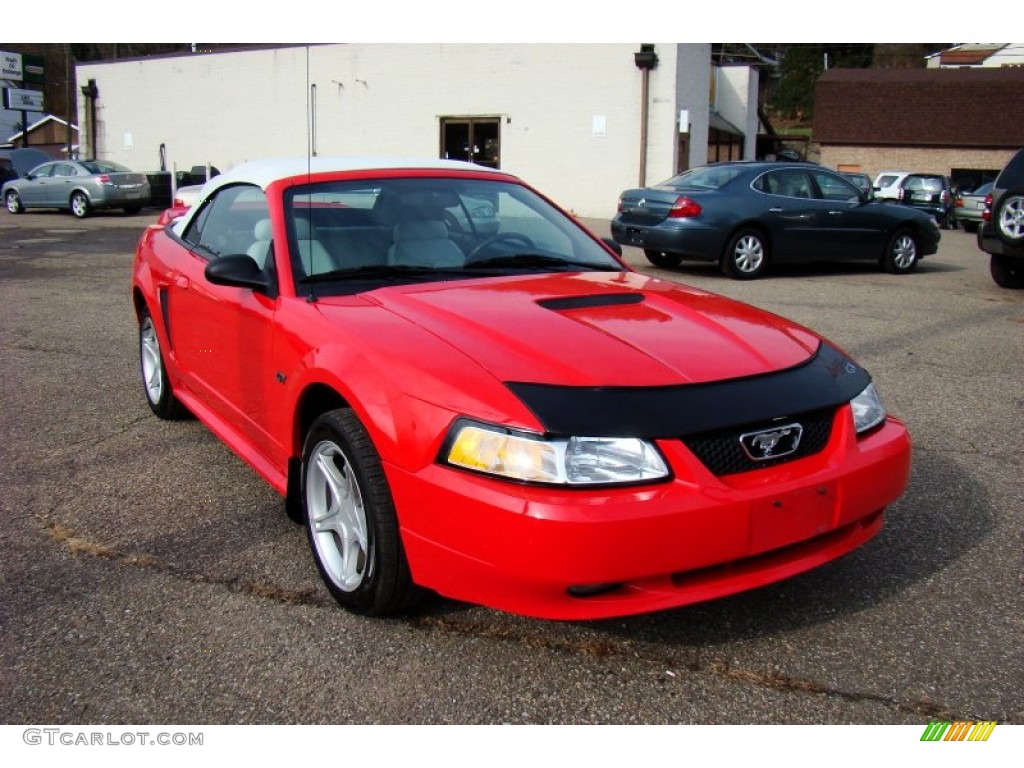 2000 Mustang GT Convertible - Performance Red / Oxford White photo #11
