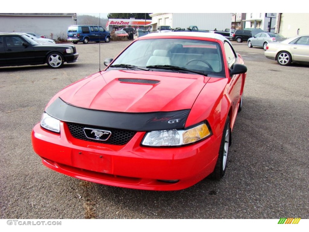 2000 Mustang GT Convertible - Performance Red / Oxford White photo #13