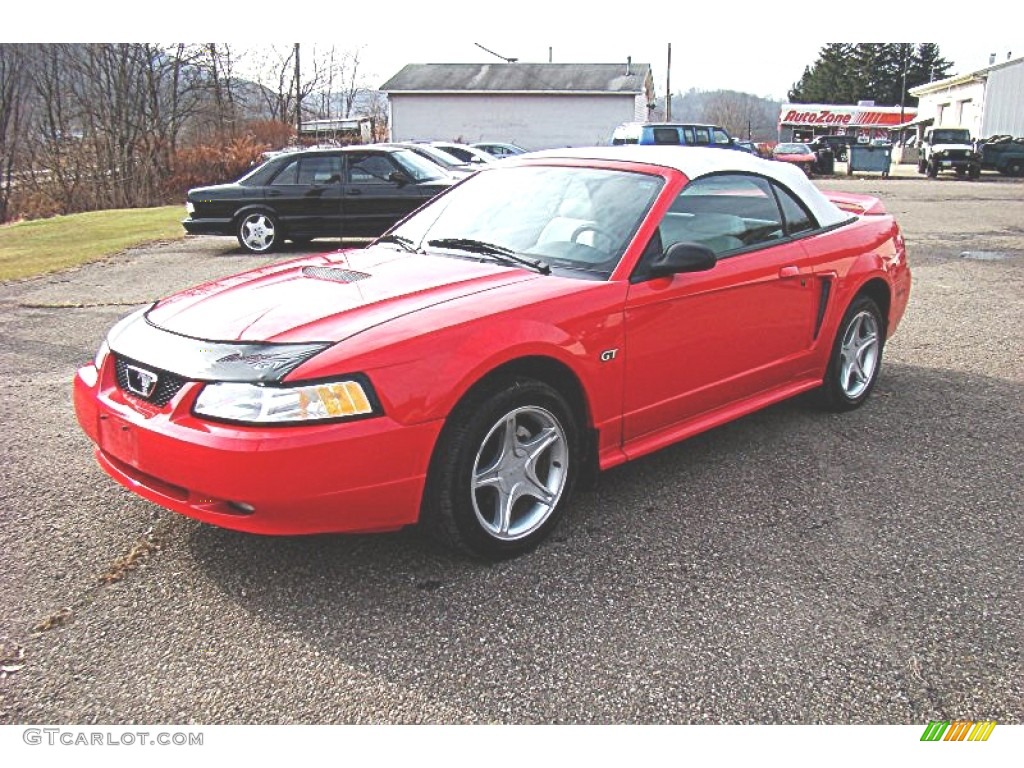 2000 Mustang GT Convertible - Performance Red / Oxford White photo #14