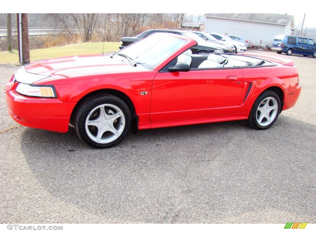 2000 Mustang GT Convertible - Performance Red / Oxford White photo #35