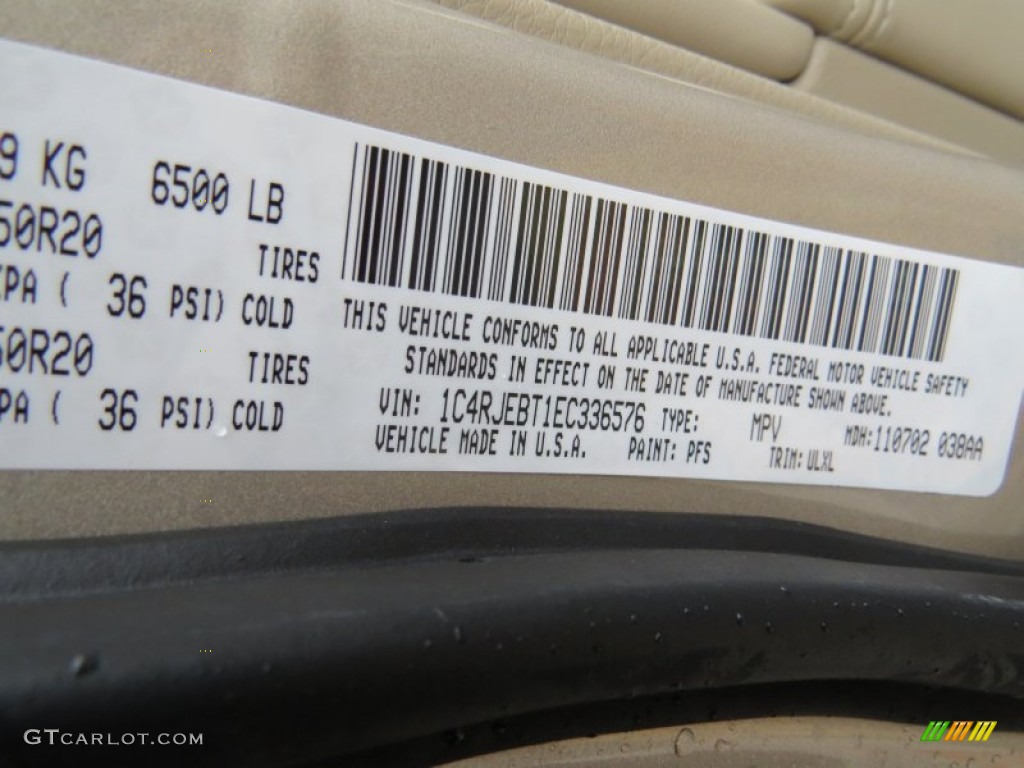 2014 Grand Cherokee Limited - Cashmere Pearl / New Zealand Black/Light Frost photo #10