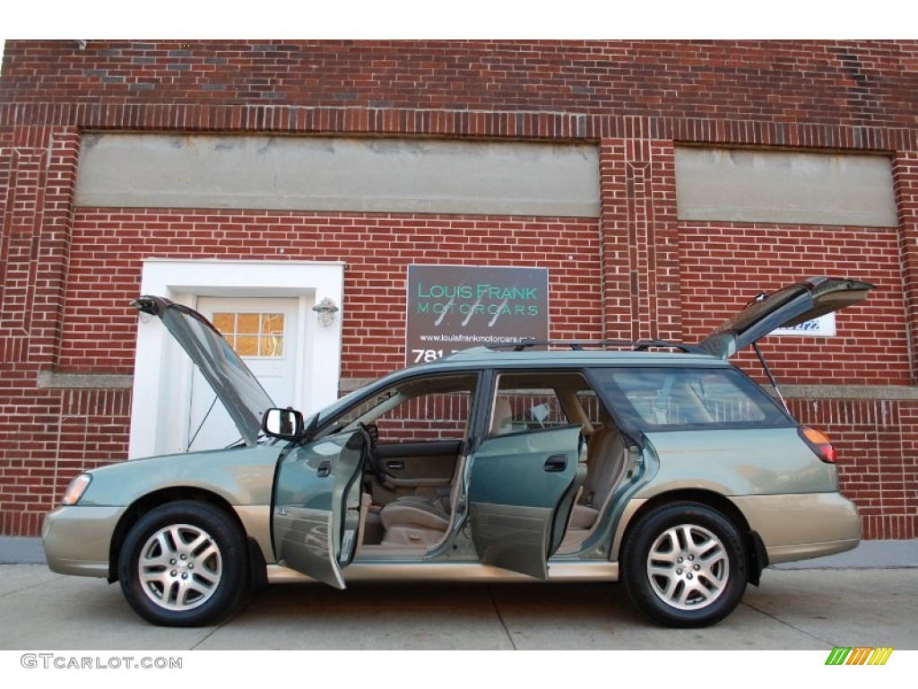 2004 Outback Wagon - Seamist Green Pearl / Beige photo #35