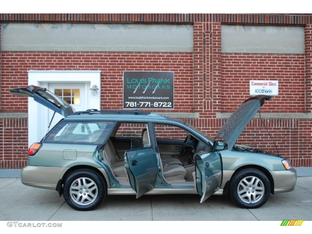 2004 Outback Wagon - Seamist Green Pearl / Beige photo #36