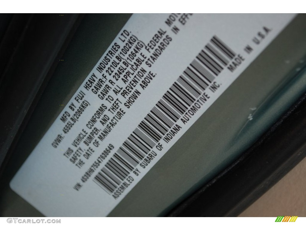 2004 Outback Wagon - Seamist Green Pearl / Beige photo #77