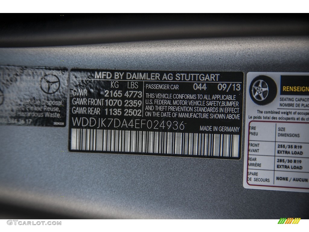 2014 SL Color Code 044 for Matte-Finish Shadow Grey Metallic Photo #88451319