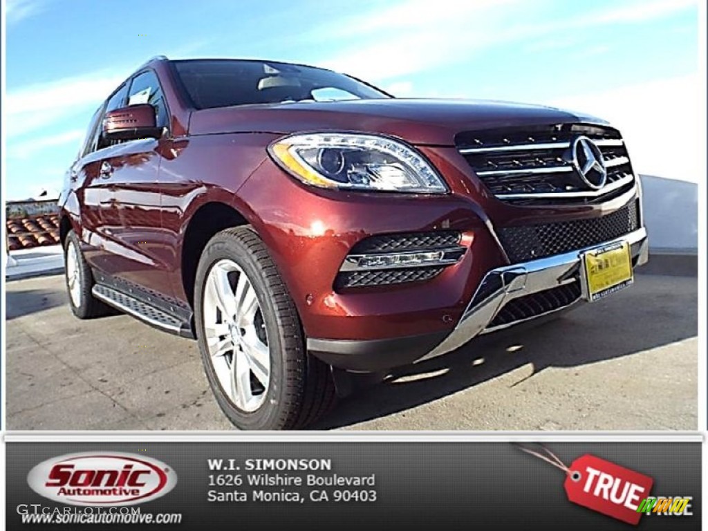 2014 ML 350 4Matic - Cinnabar Red Metallic / Almond Beige photo #1