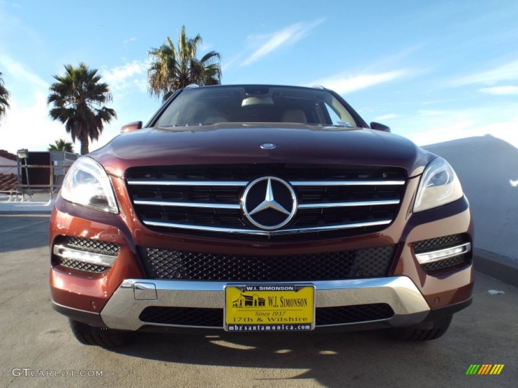 2014 ML 350 4Matic - Cinnabar Red Metallic / Almond Beige photo #2