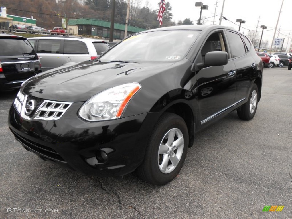 2012 Rogue S Special Edition AWD - Super Black / Gray photo #3