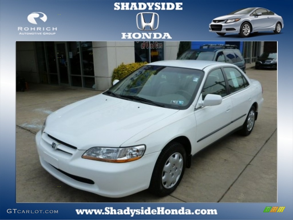 1999 Accord LX Sedan - Taffeta White / Tan photo #1