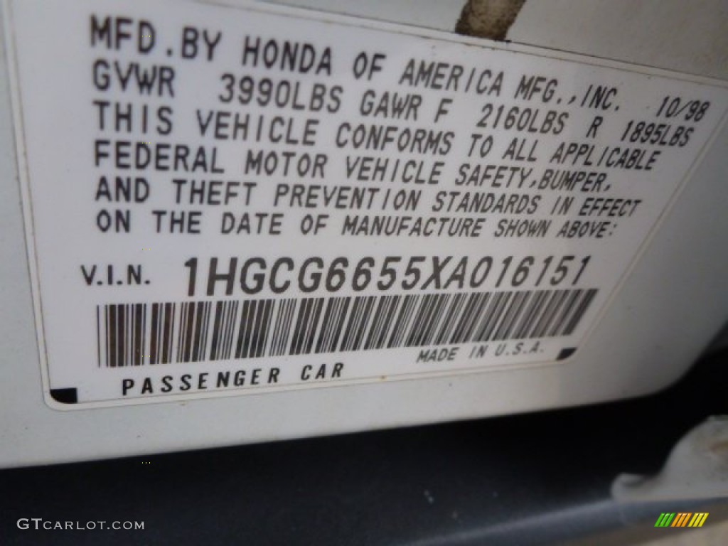 1999 Accord LX Sedan - Taffeta White / Tan photo #25