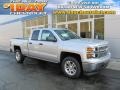 2014 Silver Ice Metallic Chevrolet Silverado 1500 LT Double Cab 4x4  photo #1