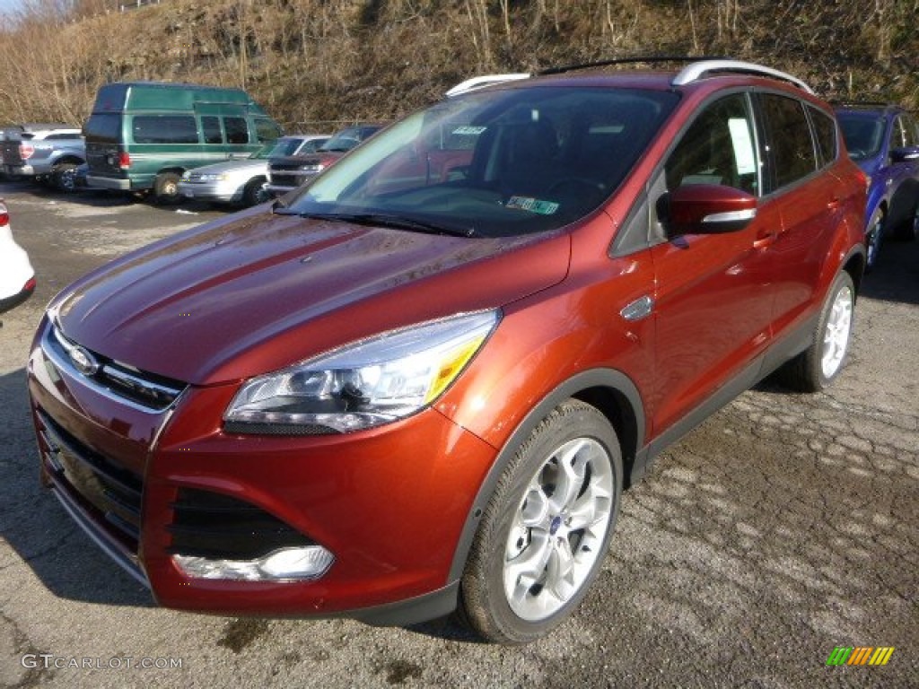 2014 Escape Titanium 2.0L EcoBoost 4WD - Sunset / Charcoal Black photo #5