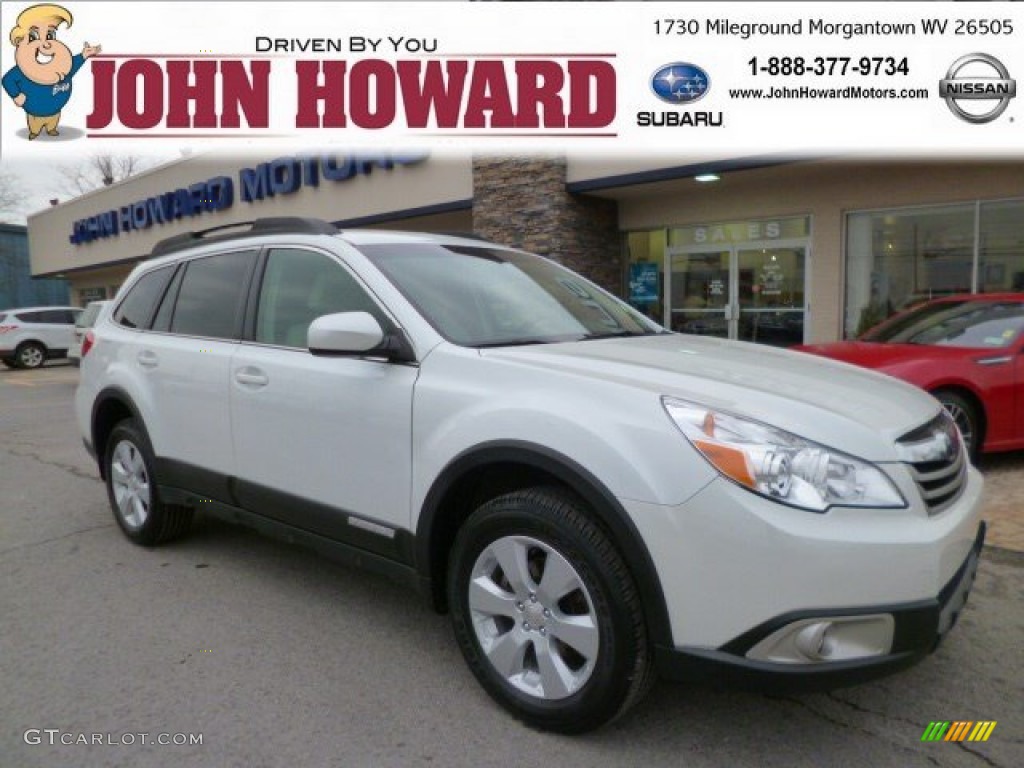 2011 Outback 2.5i Premium Wagon - Satin White Pearl / Warm Ivory photo #1