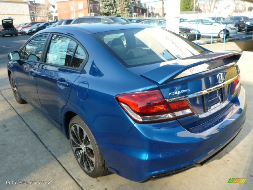 2013 Civic Si Sedan - Dyno Blue Pearl / Black photo #3