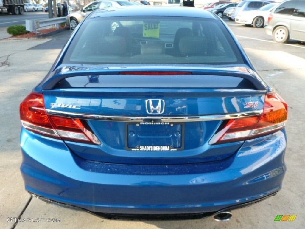 2013 Civic Si Sedan - Dyno Blue Pearl / Black photo #4