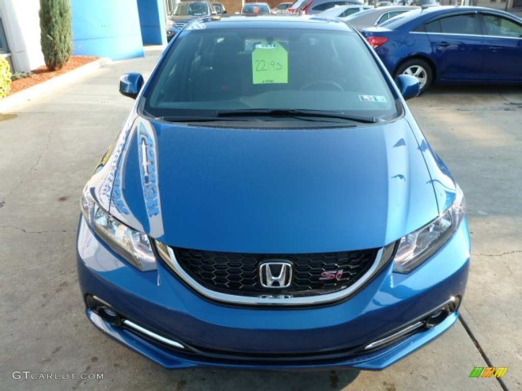 2013 Civic Si Sedan - Dyno Blue Pearl / Black photo #10