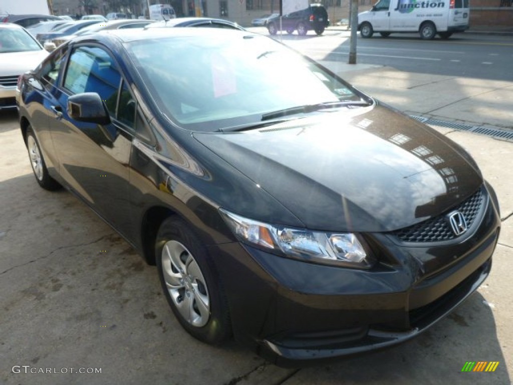 2013 Civic LX Coupe - Kona Coffee Metallic / Black photo #9