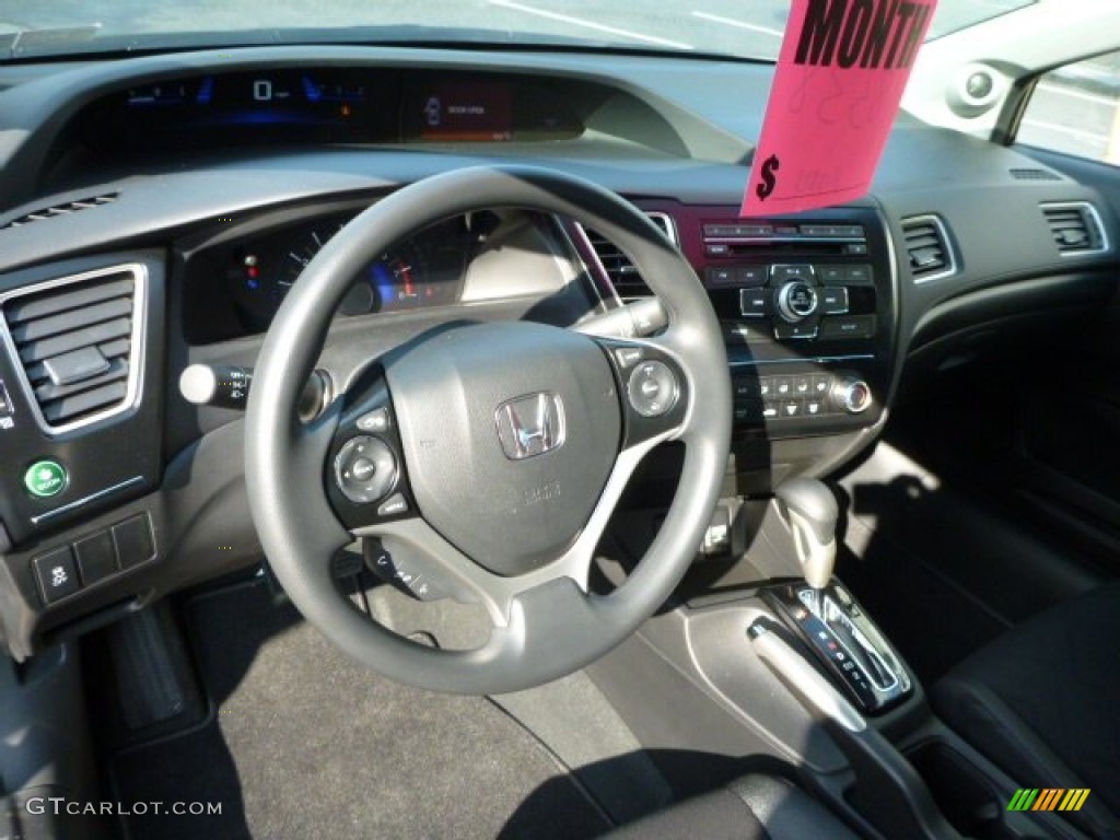 2013 Civic LX Coupe - Kona Coffee Metallic / Black photo #14