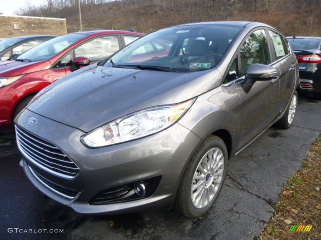 2014 Fiesta Titanium Hatchback - Storm Gray / Medium Light Stone photo #4