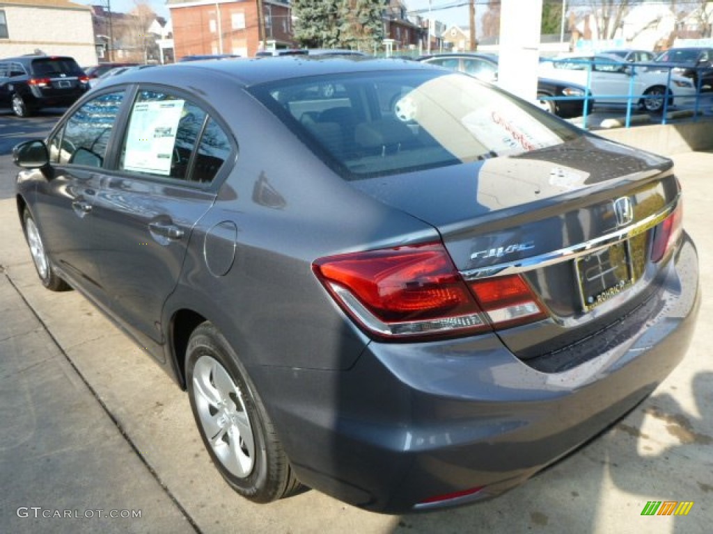2013 Civic LX Sedan - Polished Metal Metallic / Black photo #3