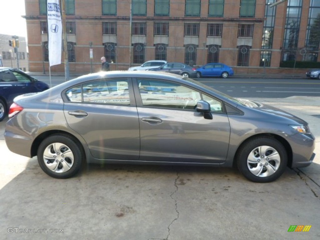 2013 Civic LX Sedan - Polished Metal Metallic / Black photo #6