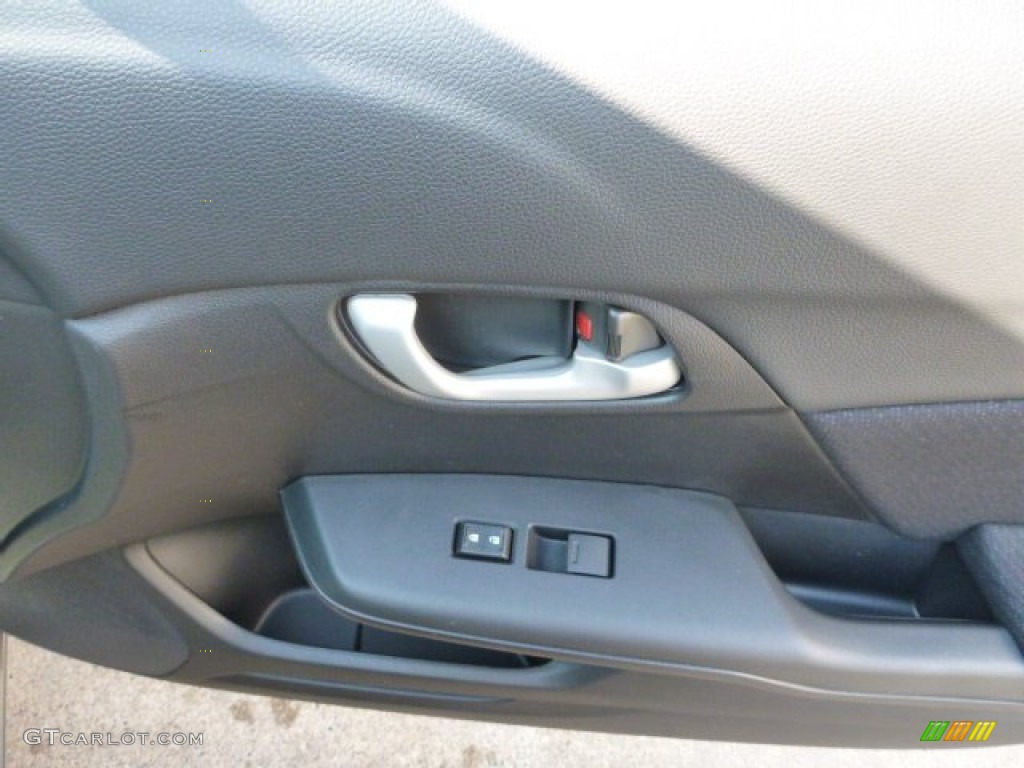 2013 Civic LX Sedan - Polished Metal Metallic / Black photo #7