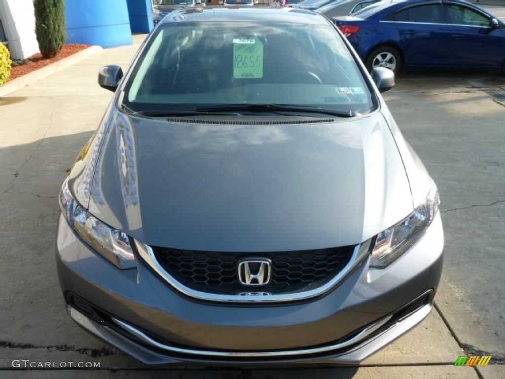 2013 Civic LX Sedan - Polished Metal Metallic / Black photo #10